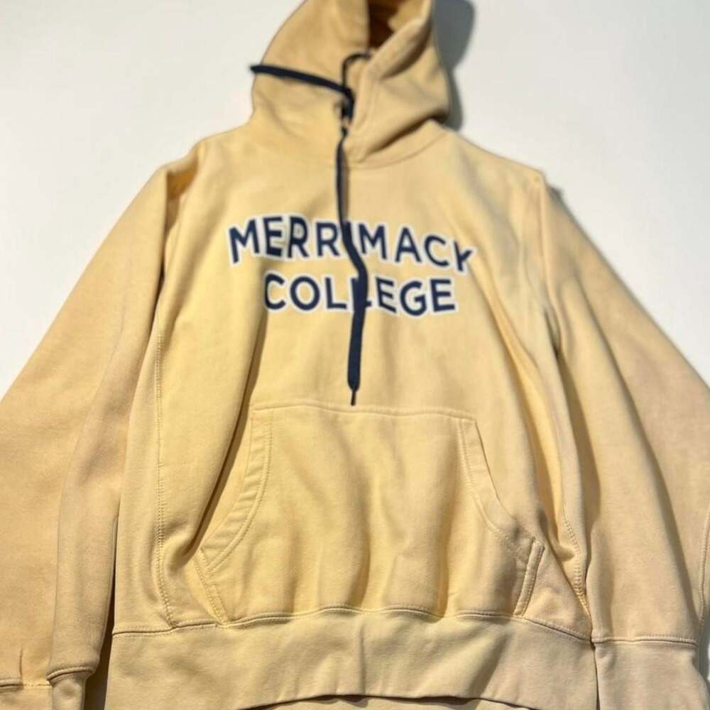 MV Sport Pro-Weave Merrimack College Hoodie Yellow Navy Small